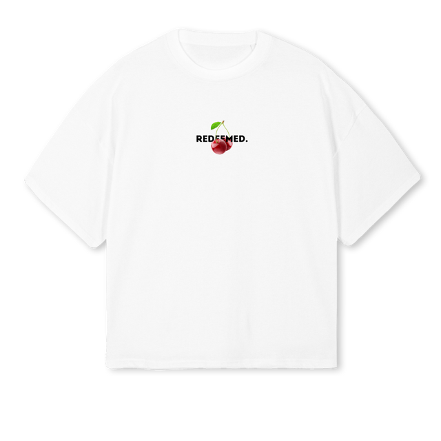 FOTSCHERRYBLACK White Oversized Boxy Tee.