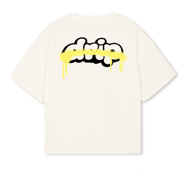 DRIPONE Vintage White Oversized Boxy Tee.