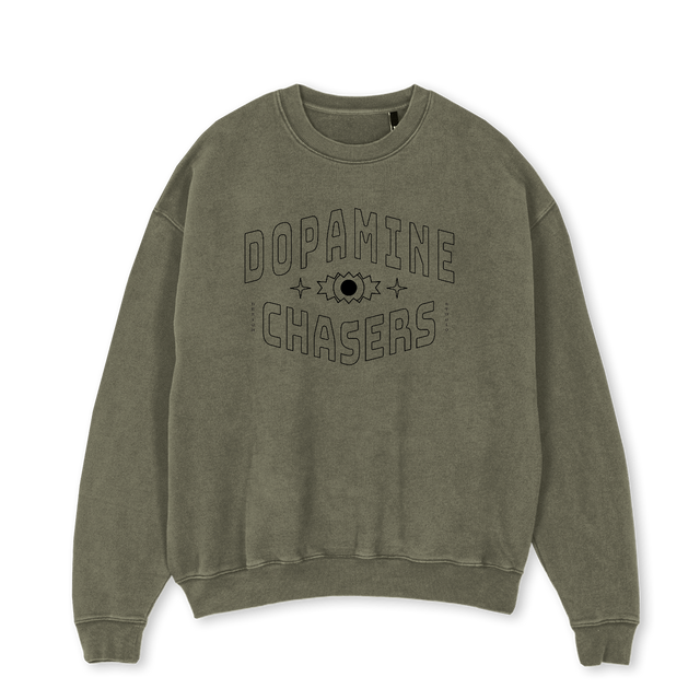 DCDS MUSTERIII Vintage Olive Oversized Crewneck Sweater.