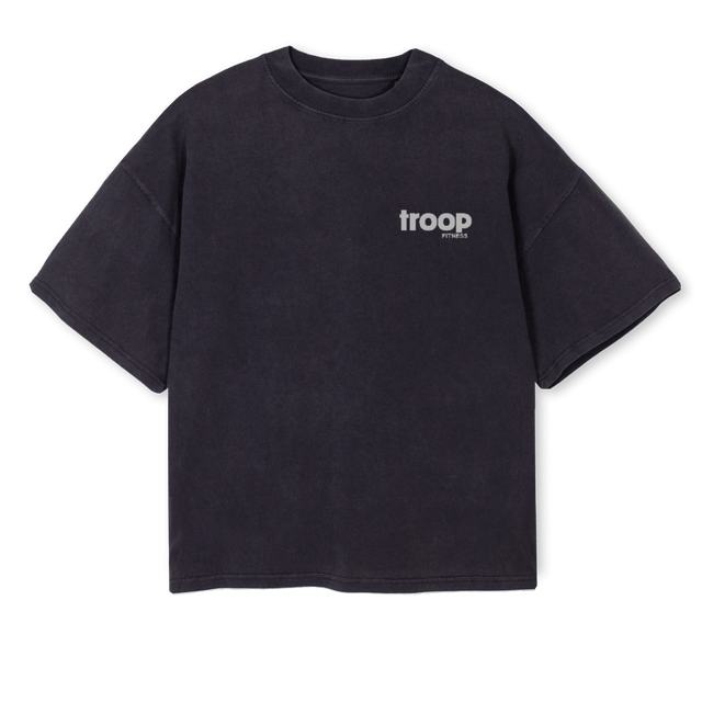 TROOPGREY Vintage Black Oversized Boxy Tee.