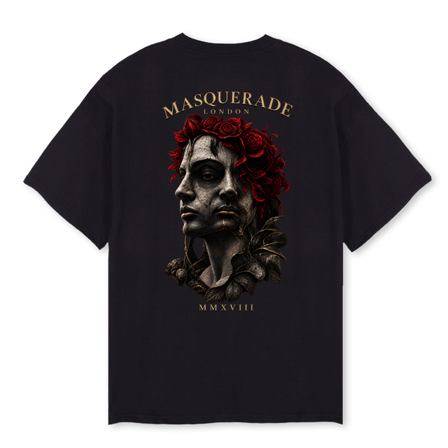SHADOW BLOOM Black Oversized Tee.