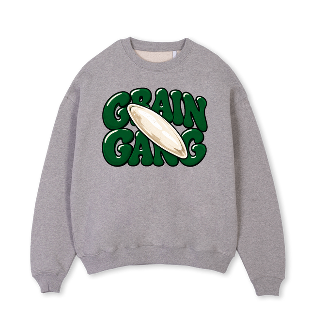GRAINSWEATER Grey Marl Oversized Crewneck Sweater.