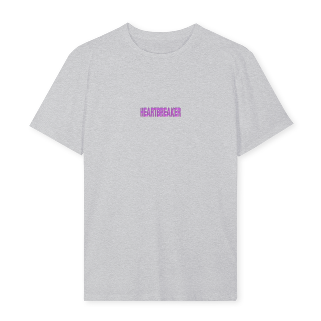 HEARTBREAKER Light Grey Marl Regular Tee.