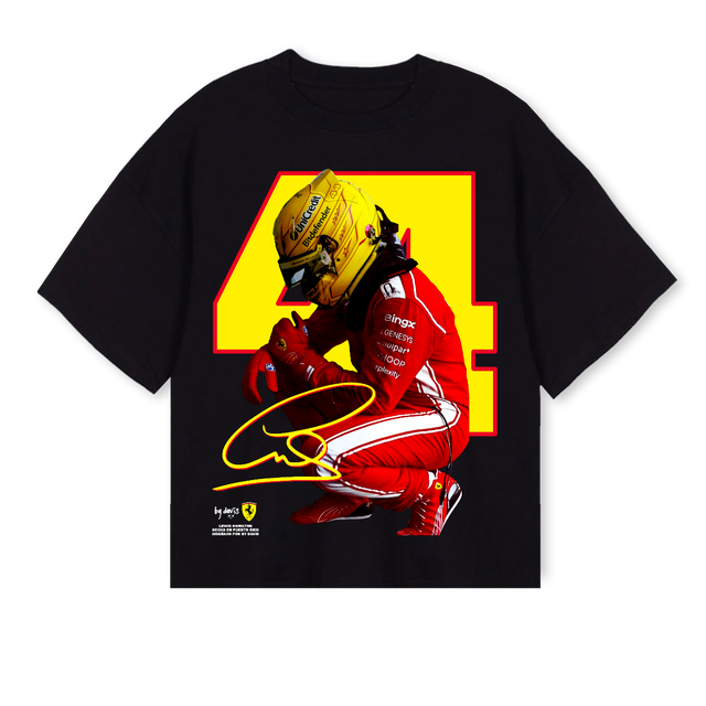 LEWIS Black Oversized Boxy Tee.