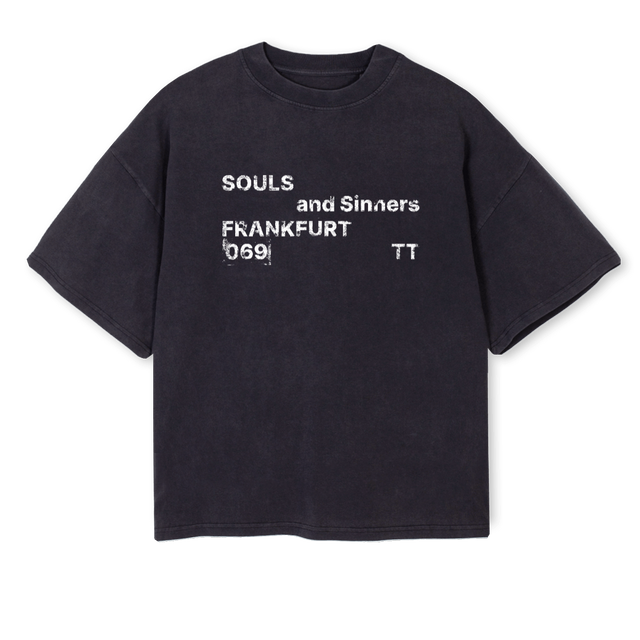 MAISONVIBEVBLACK Vintage Black Oversized Boxy Tee.