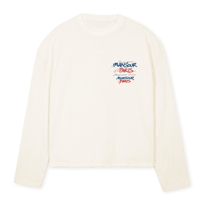 MSNTWO Vintage White Oversized Boxy LS Tee.