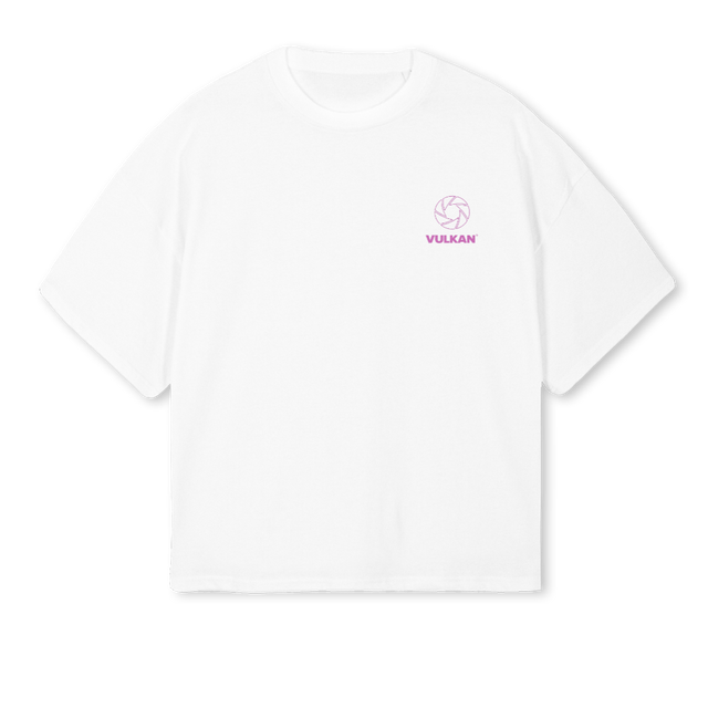 VULKANICONOPTICWHITE White Oversized Boxy Tee.