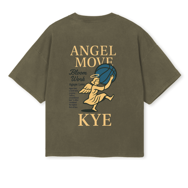 AGOPELOVE Vintage Olive Oversized Boxy Tee.