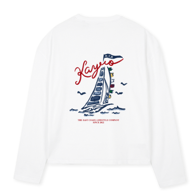 SAILKSSHIRT White Oversized Boxy LS Tee.
