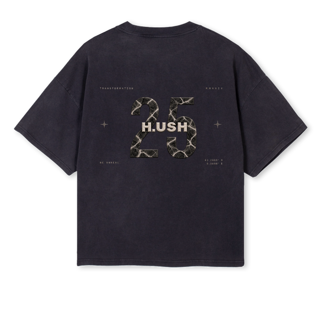 HUSH ARCHIVE  Vintage Black Oversized Boxy Tee.