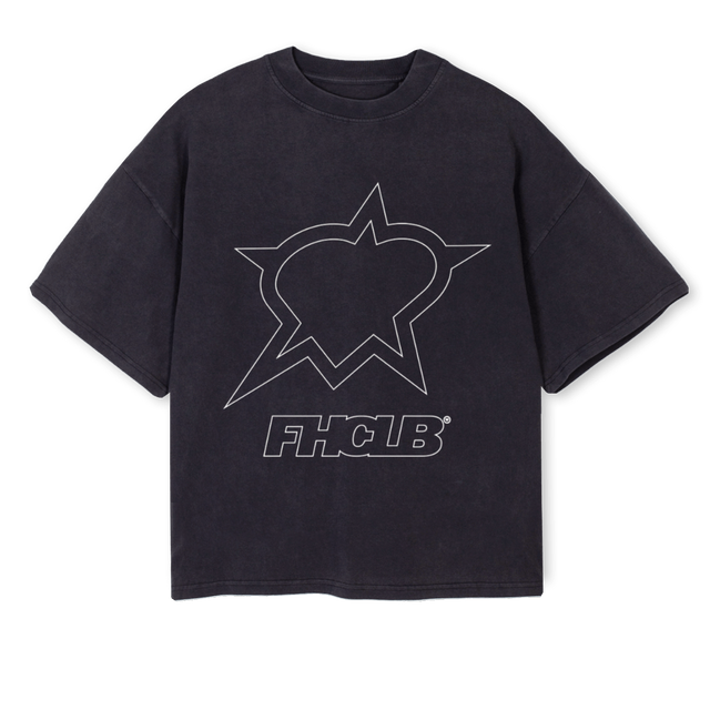 STARSAMPLE Vintage Black Oversized Boxy Tee.