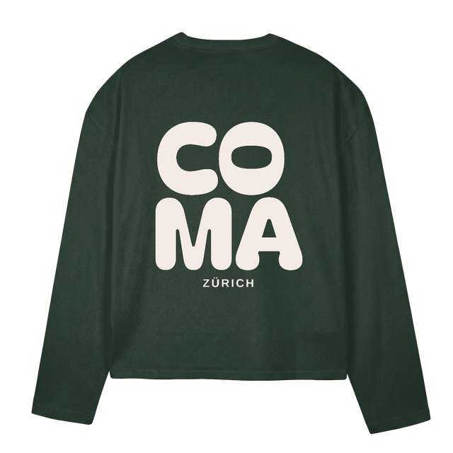 COMA LSBOXYGR Wild Green Oversized Boxy LS Tee.