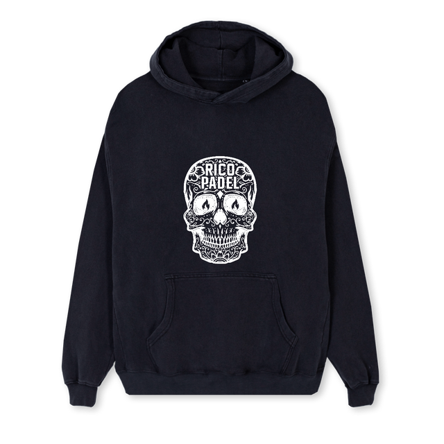 RICOPADEL MENS  Vintage Black Regular Hoodie.