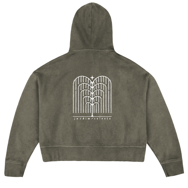 JCHOODIE Vintage Olive Oversized Boxy Hoodie.