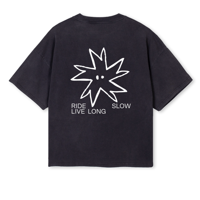 SAMPLERIDETWO Vintage Black Oversized Boxy Tee.