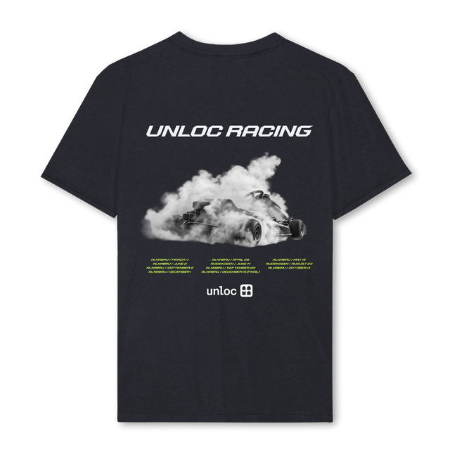 UNLOCRACINGTEE Vintage Black Regular Tee.