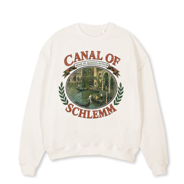SCHLEMM OW Vintage White Oversized Crewneck Sweater.