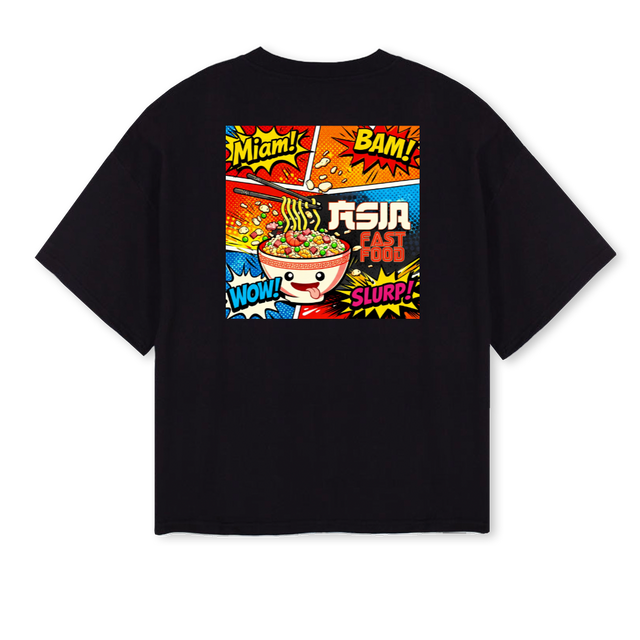 DENIS Black Oversized Boxy Tee.