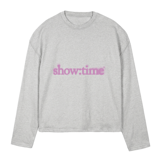 LOGOROZE Light Grey Marl Oversized Boxy LS Tee.