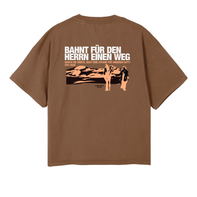 SJSECHS Vintage Tan Oversized Boxy Tee.