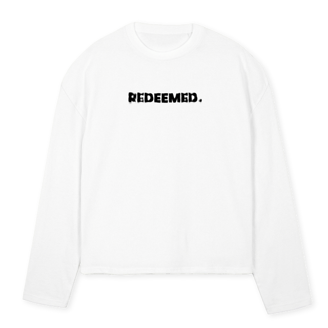 BLURRED EPHESIANS White Oversized Boxy LS Tee.