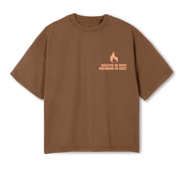 SJSECHS Vintage Tan Oversized Boxy Tee.
