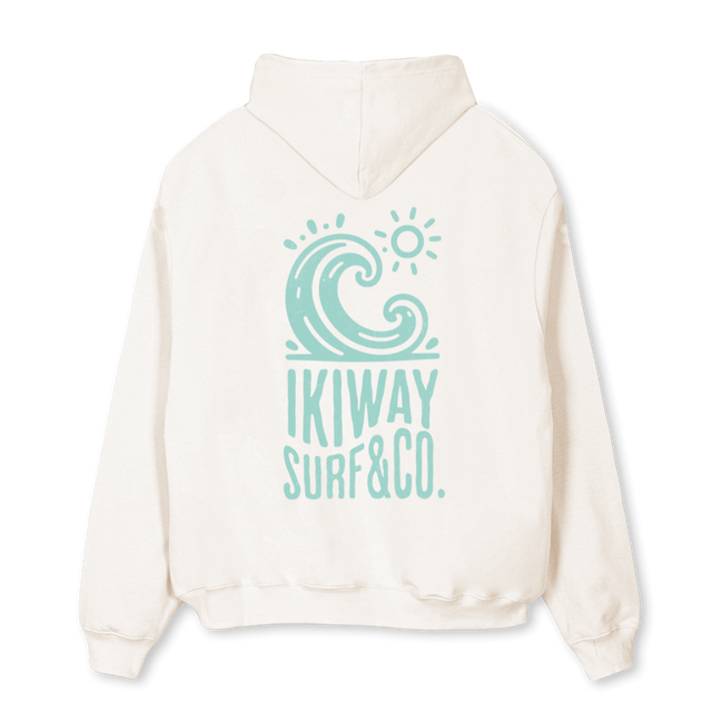 IKIWAY VINTWH OVER Vintage White Oversized Hoodie.