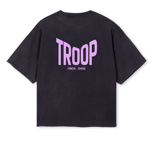 TROOPTEE Vintage Black Oversized Boxy Tee.