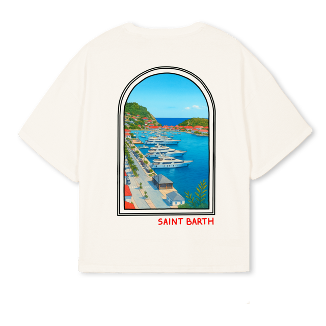 YATCH  Vintage White Oversized Boxy Tee.