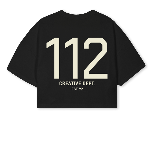 NKO Black Cropped Oversized Tee.