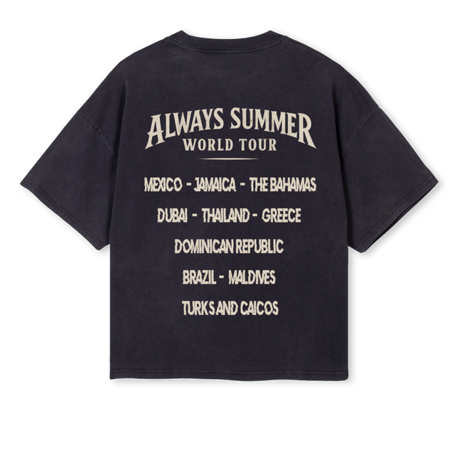 WT ALWAYSB Vintage Black Oversized Boxy Tee.