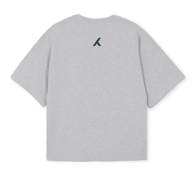 LIGHTGREYGREEN Light Grey Marl Oversized Boxy Tee.