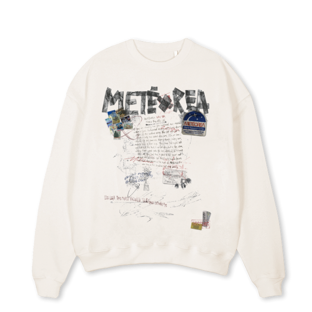 MESSYSWEATSHIRT Vintage White Oversized Crewneck Sweater.