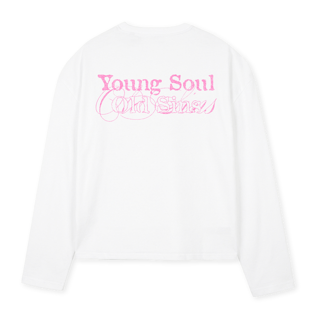 SOCIALCLUBBXLSWHITE White Oversized Boxy LS Tee.