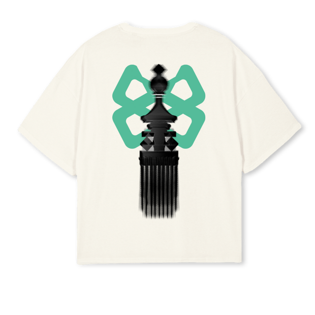 FIERCE DREAMERS Cream Oversized Boxy Tee.
