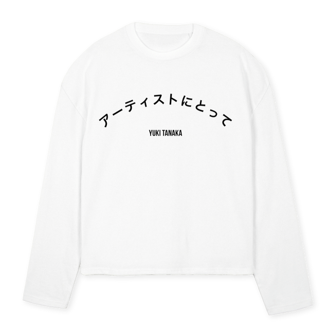 YUKITANAK White Oversized Boxy LS Tee.
