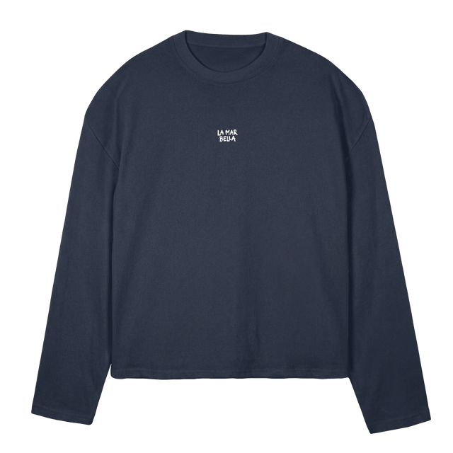 ELAI SAMPLEL Navy Blue Oversized Boxy LS Tee.