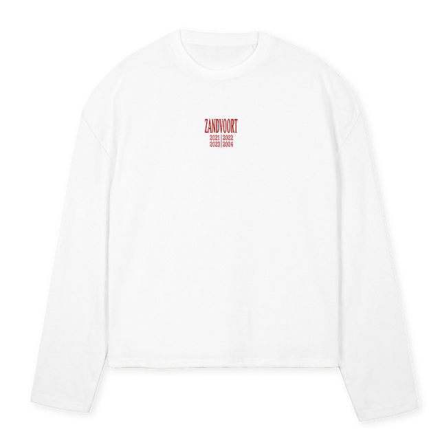 DRS MAKELAARS White Oversized Boxy LS Tee.