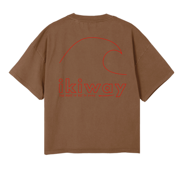 WAVE OBOXTEE VINTTAN Vintage Tan Oversized Boxy Tee.