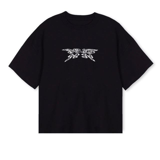 NBNNBOXYDEF Black Oversized Boxy Tee.