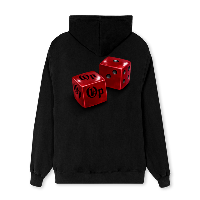 DICEZIP Black Regular Zipped Hoodie.