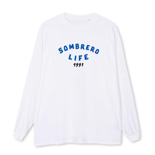 SOMBREROLIFE White Oversized LS Tee.
