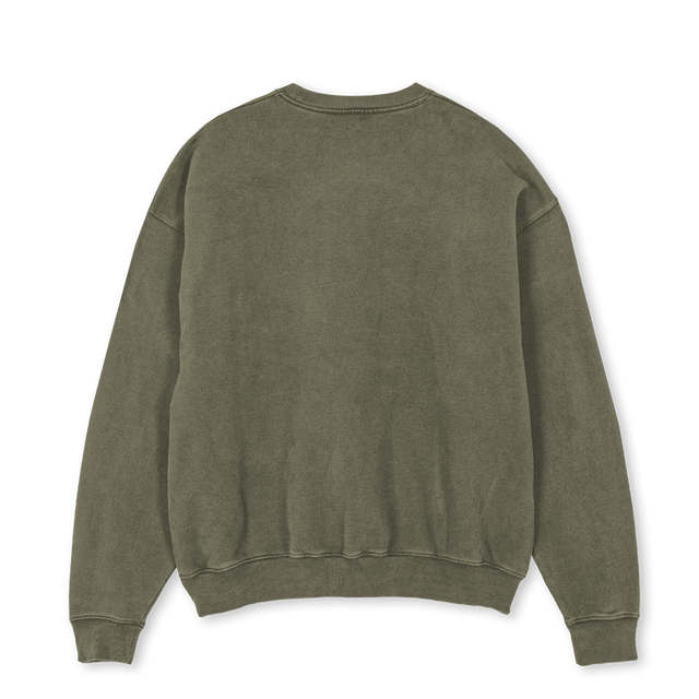 DCDS MUSTERIII Vintage Olive Oversized Crewneck Sweater.