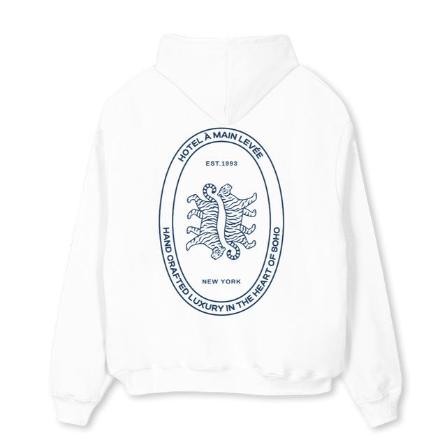 HOTELTIGERHOODIE White Oversized Hoodie.