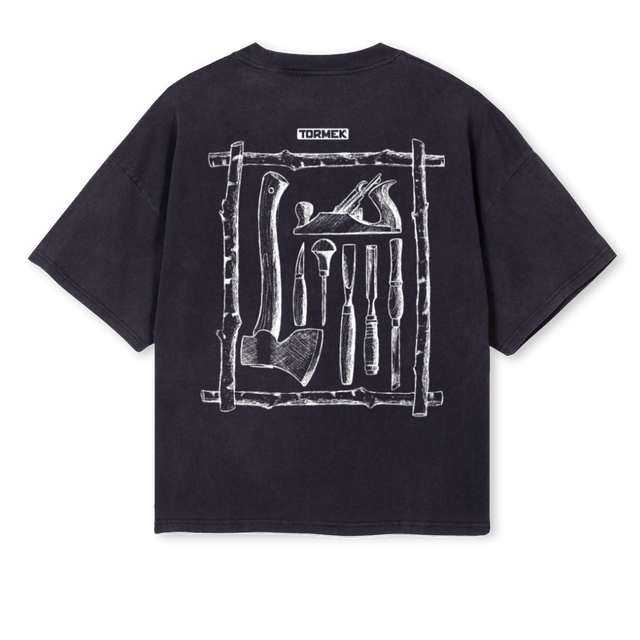 SKARPDIGTBLACKOS Vintage Black Oversized Boxy Tee.