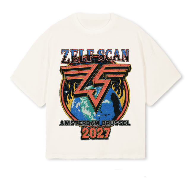 ZSMELAB Vintage White Oversized Boxy Tee.