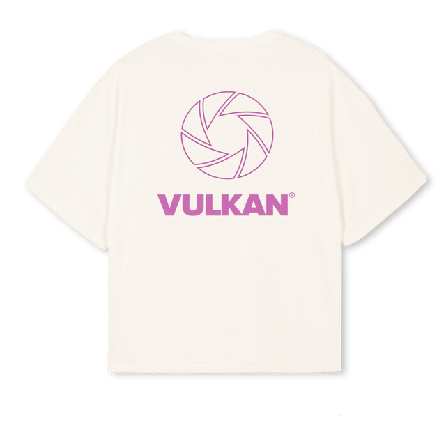 VULKANICONVINTAGEWHI Vintage White Oversized Boxy Tee.