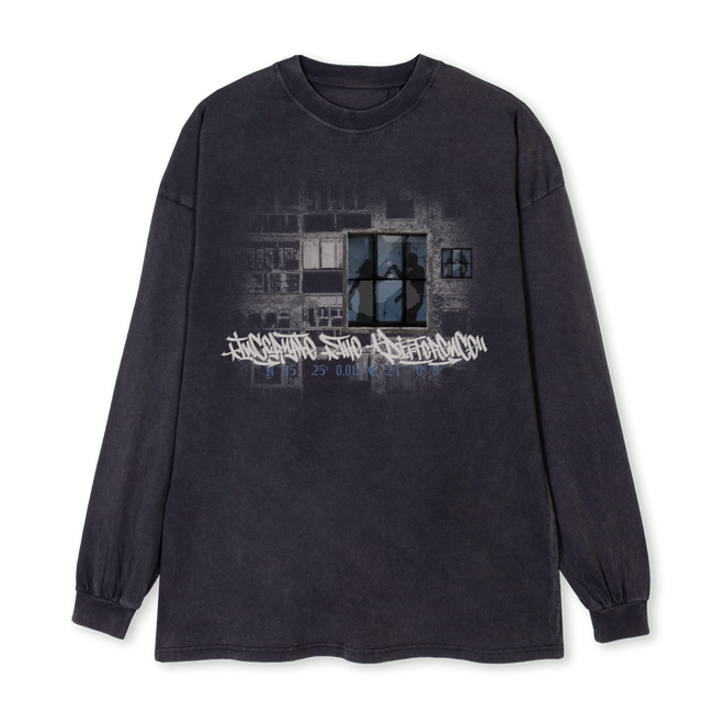LATS NKLS Vintage Black Oversized LS Tee.