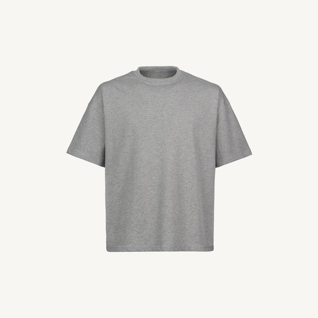 Grey Marl Oversized Boxy Tee Mockups.