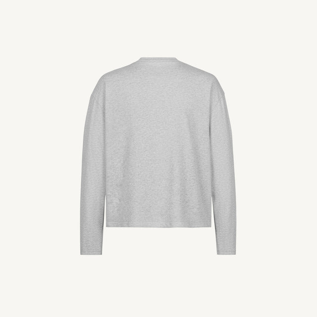 Light Grey Marl Oversized Boxy LS Tee.